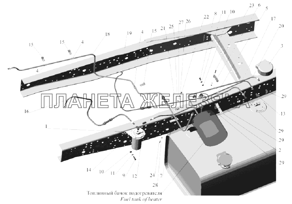 Установка топливопроводов 5336A5-1104002 МАЗ-6303A3, 6303A5